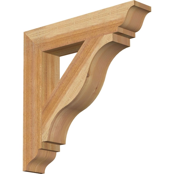Ekena Millwork Funston Traditional Rough Sawn Bracket, Western Red Cedar, 4"W x 22"D x 22"H BKT04X22X22FST01RWR - main